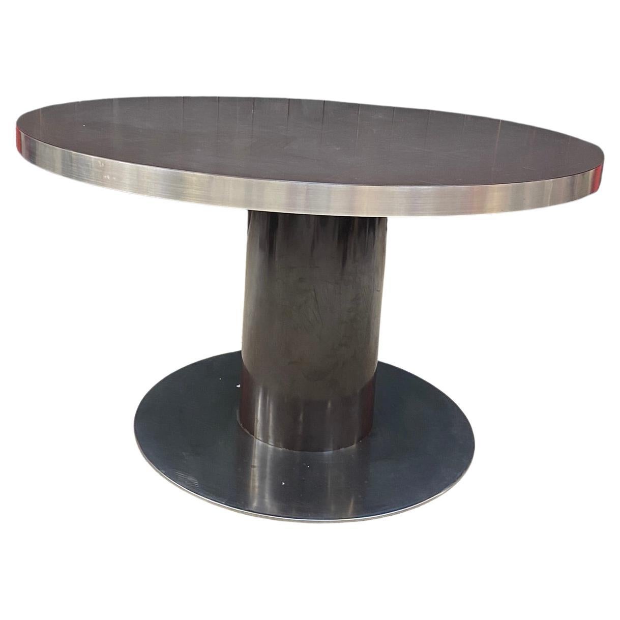 Willy Rizzo, table in Lacquered Wood and steel for Mario Sabot, Italy For Sale