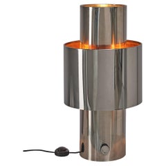 Willy Rizzo Table Lamp in Chrome and Copper