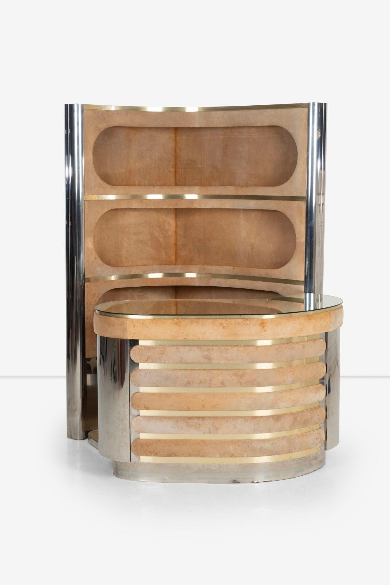 Italian Willy Rizzo Three Piece Bar Set with Counter Stool
