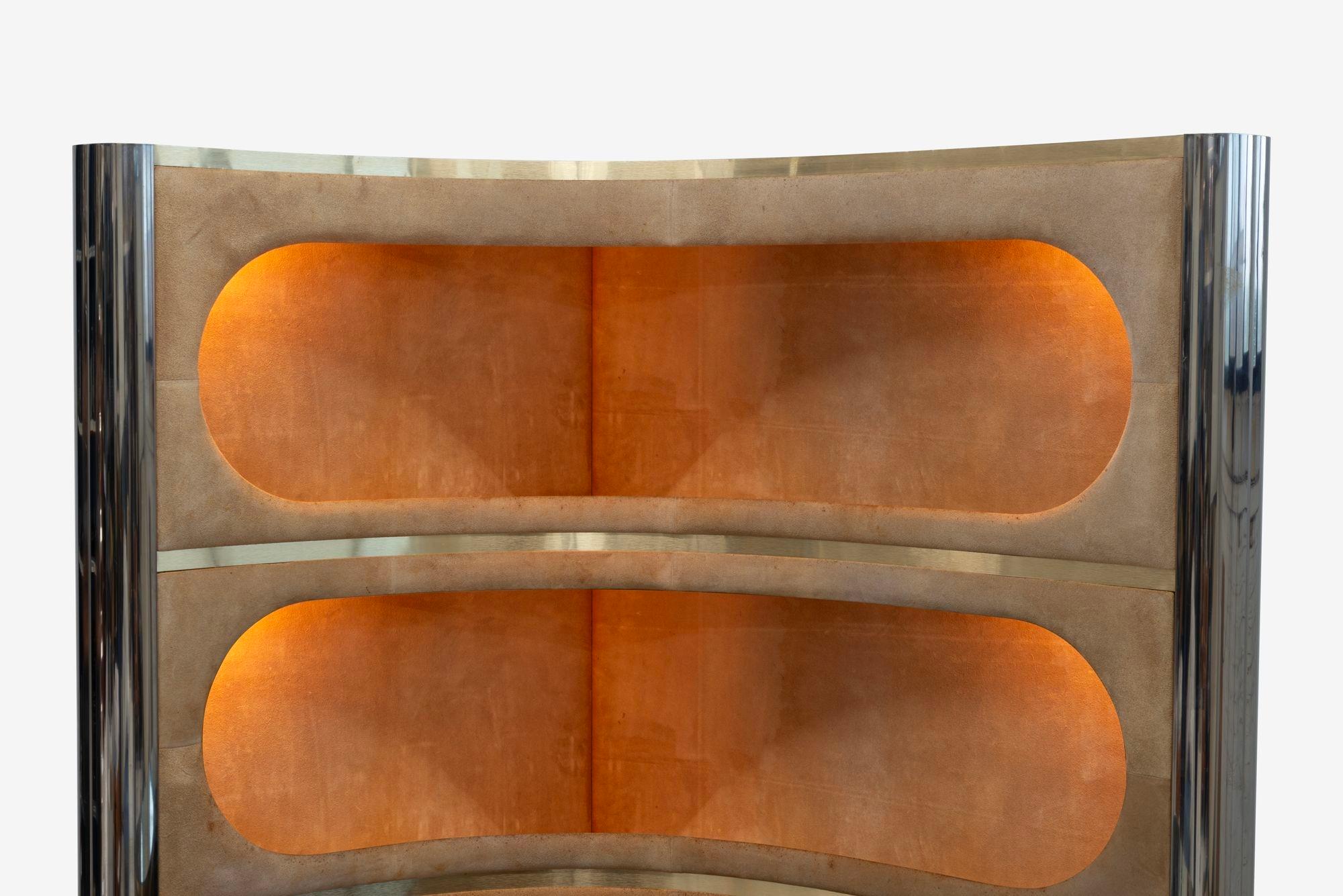 Late 20th Century Willy Rizzo Three Piece Bar Set with Counter Stool