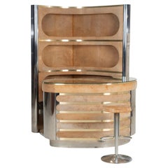 Willy Rizzo Three Piece Bar Set with Counter Stool