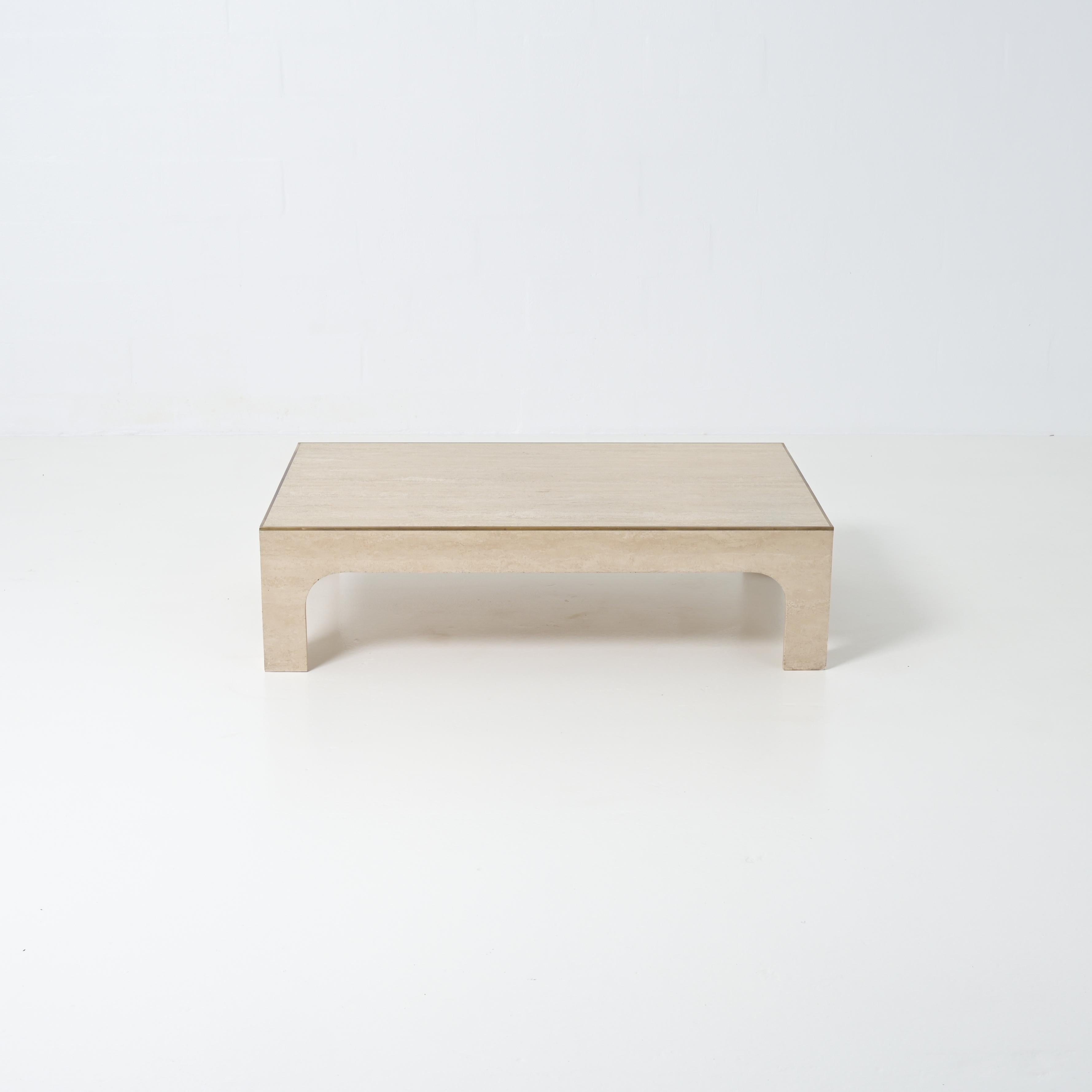 Willy Rizzo travertine coffee table For Sale 5