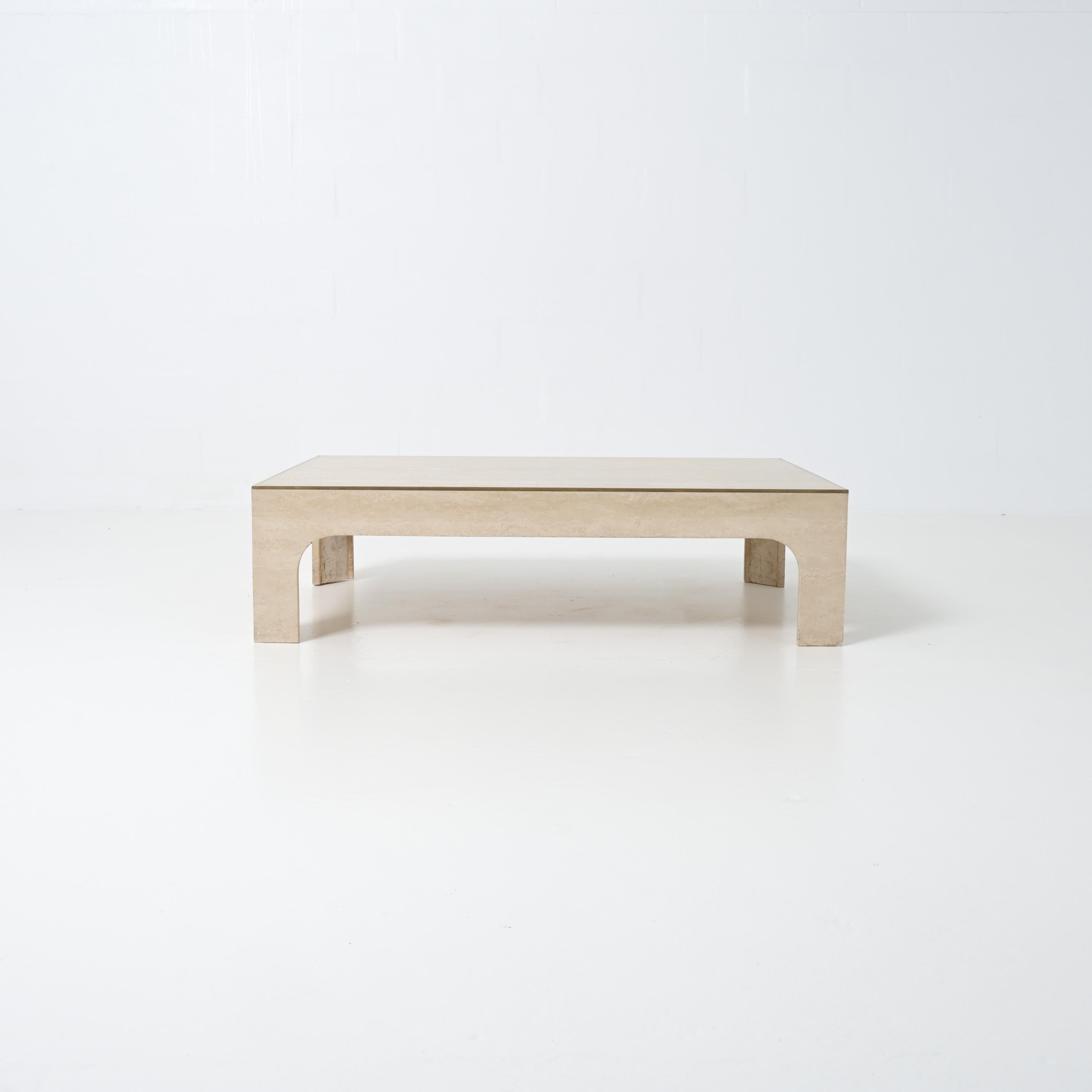 Willy Rizzo travertine coffee table For Sale 6