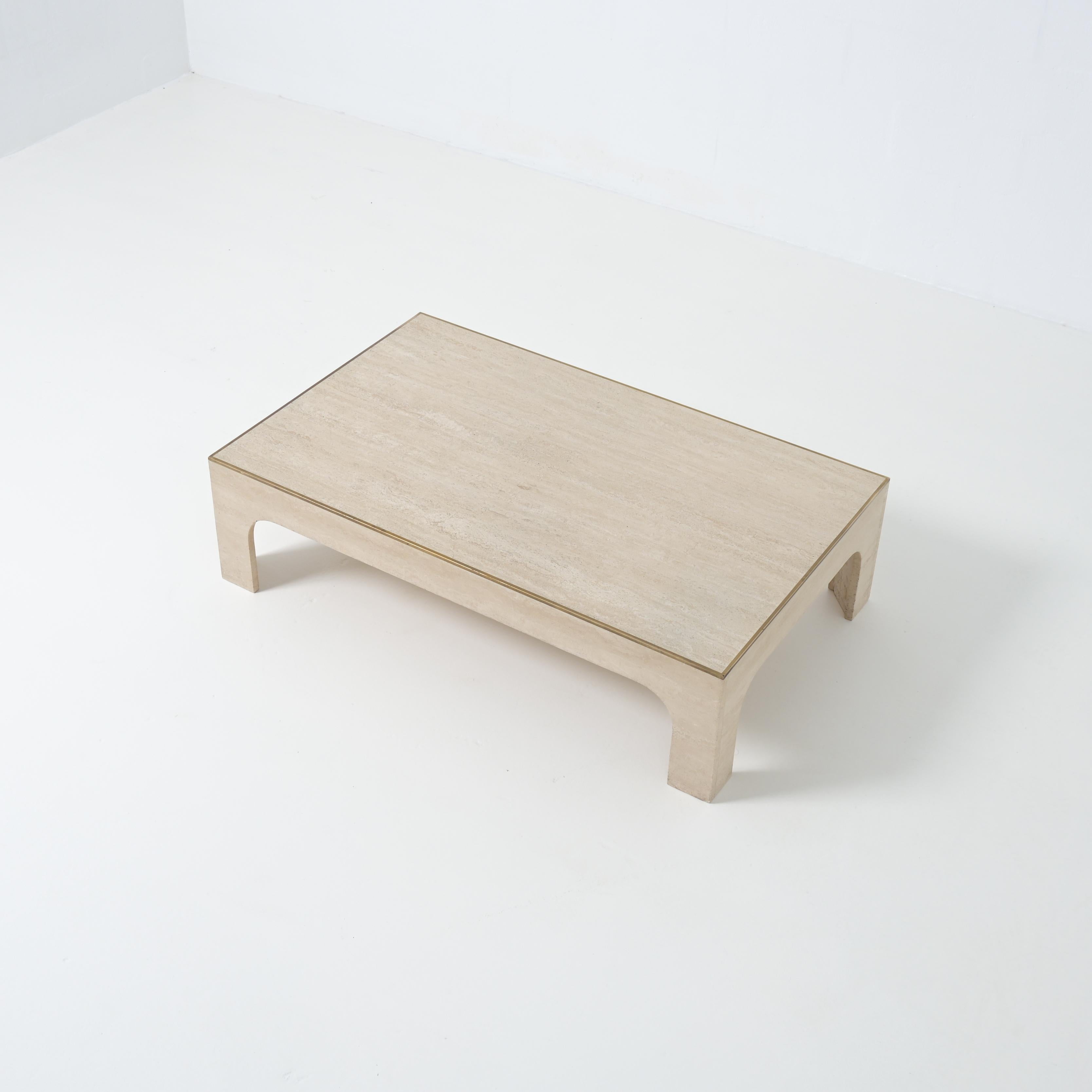 Willy Rizzo travertine coffee table For Sale 7