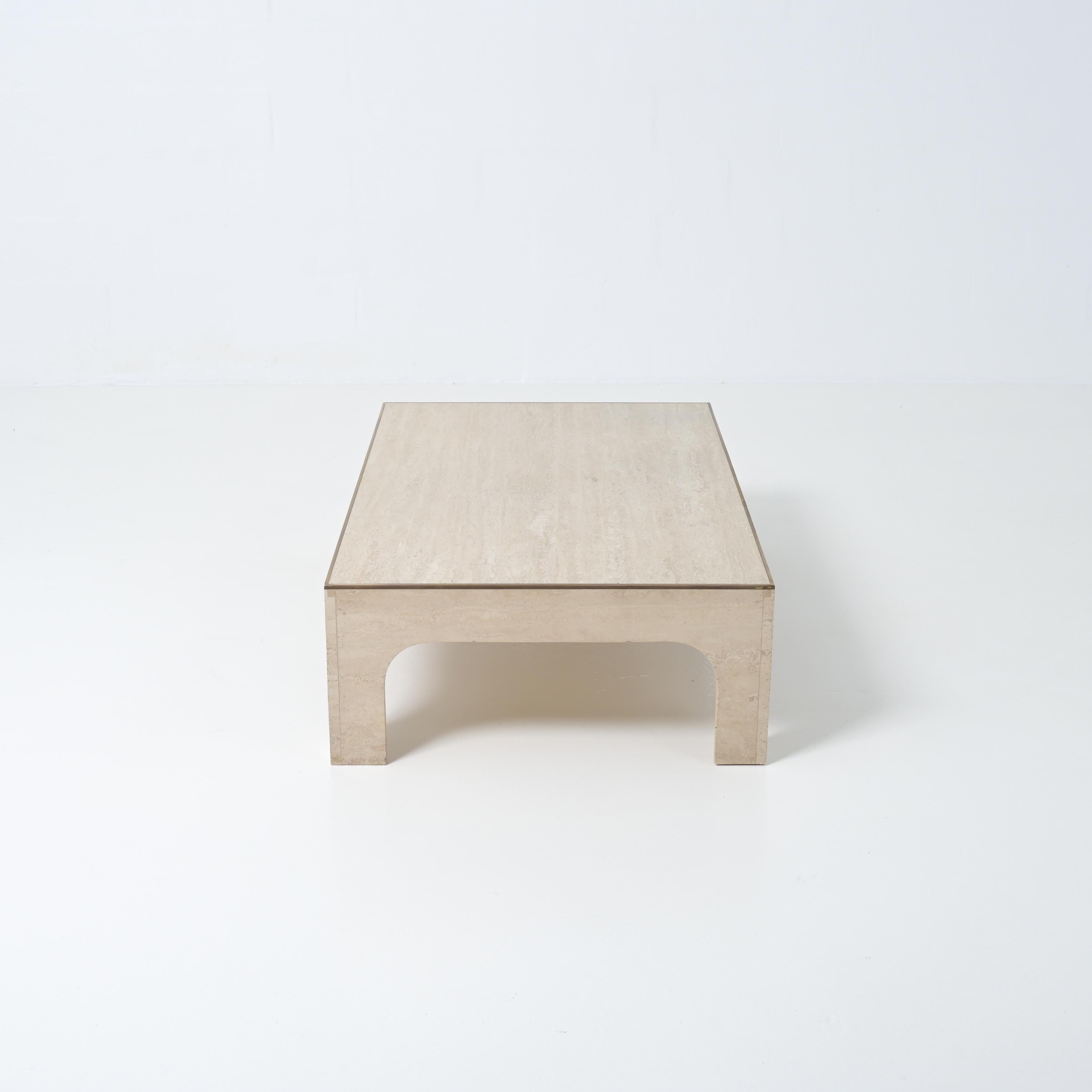 Willy Rizzo travertine coffee table For Sale 8