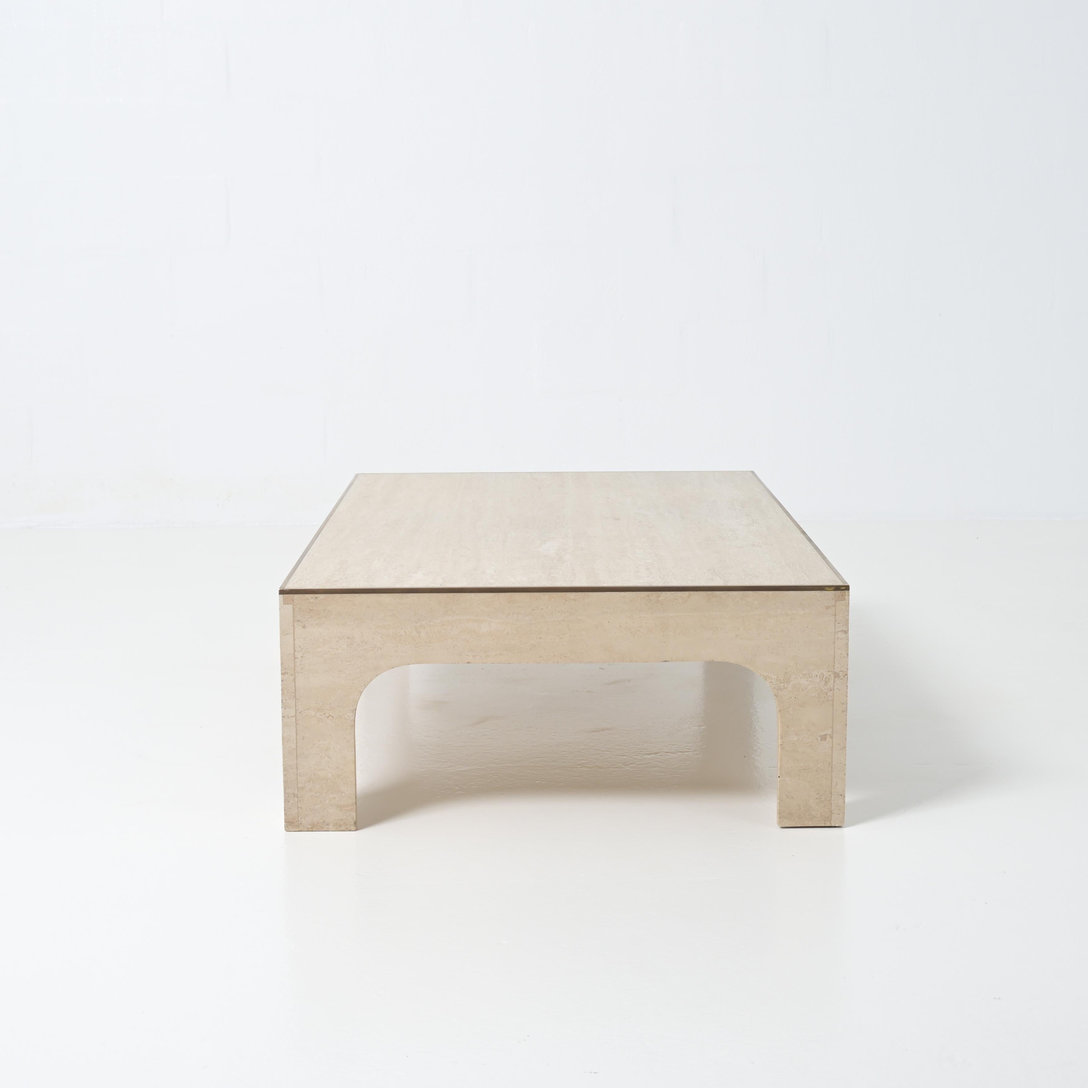 Willy Rizzo travertine coffee table For Sale 10