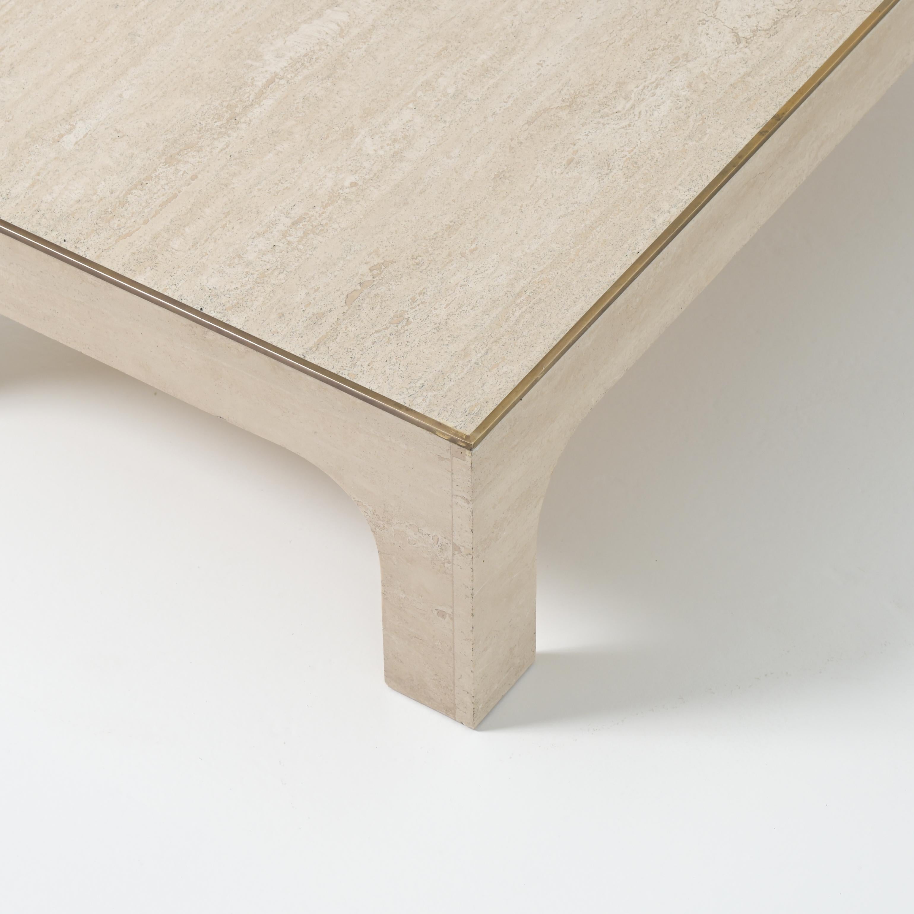 Willy Rizzo travertine coffee table For Sale 12