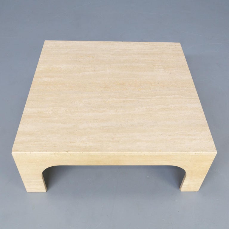 Willy Rizzo Travertine Coffee Table For Sale 2