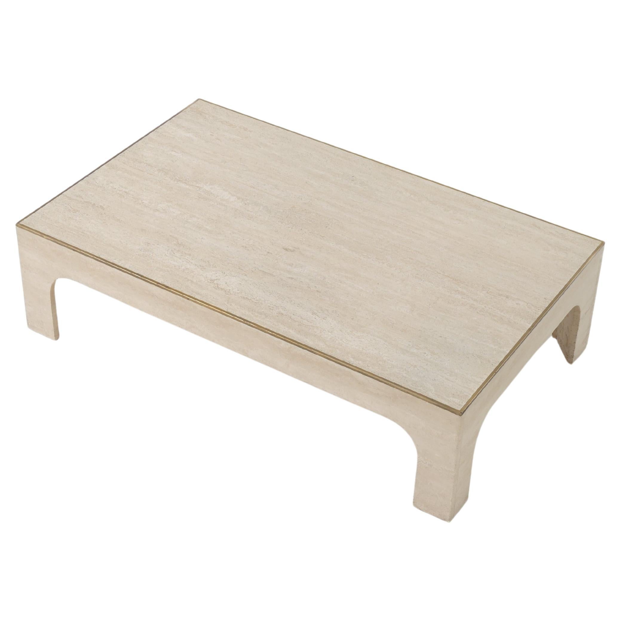 Willy Rizzo travertine coffee table For Sale