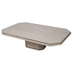 Vintage Willy Rizzo Travertine Coffee Table