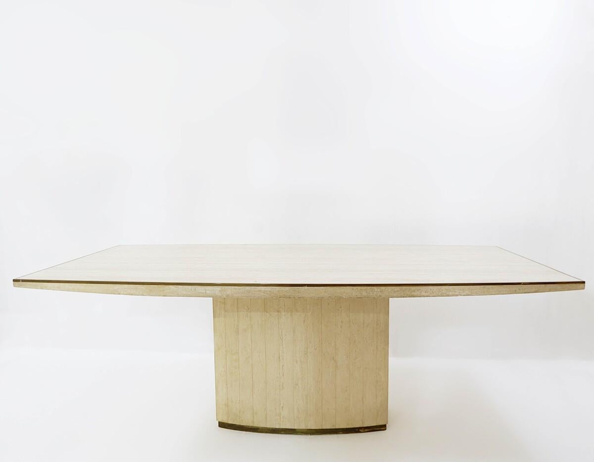 Willy Rizzo Travertine dining table, 1970s.