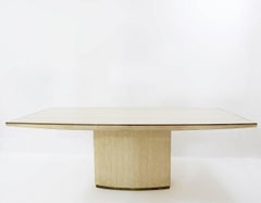 Willy Rizzo Travertine Dining Table, 1970s