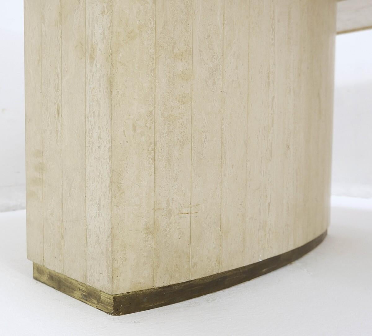 Willy Rizzo Travertine Dining Table, 1970s 1