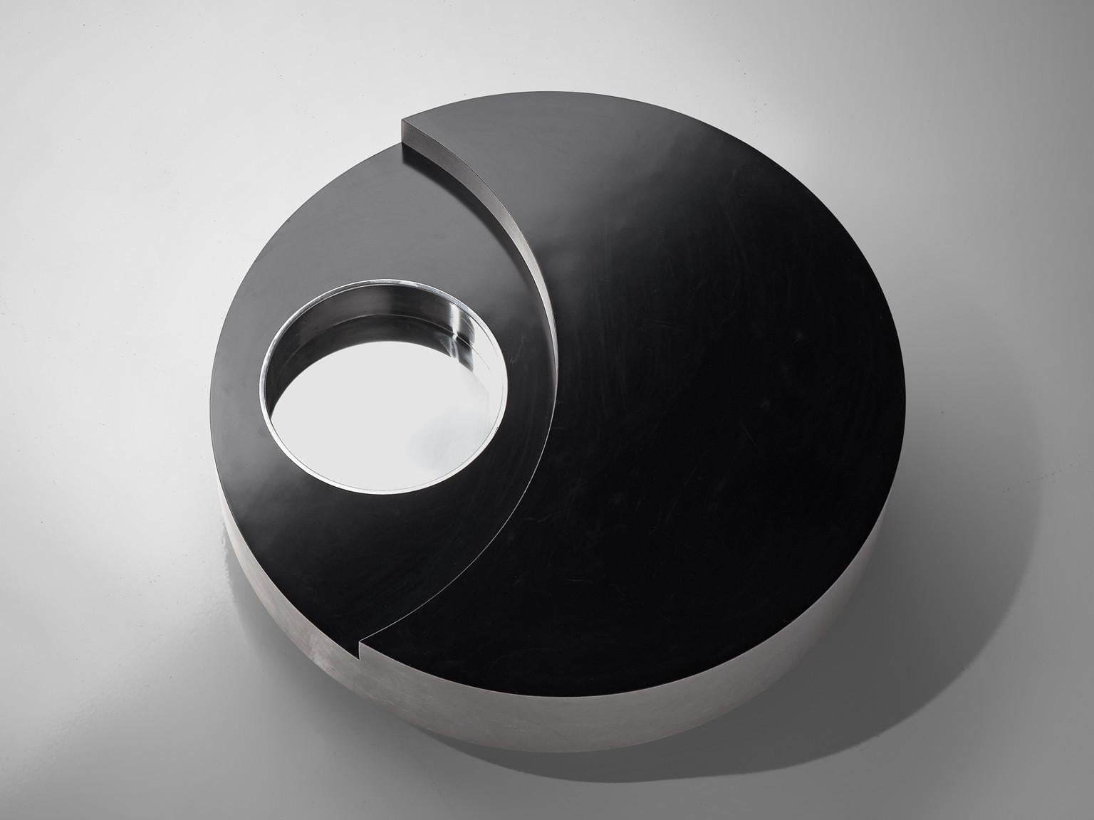 Italian Willy Rizzo 'Trg' Revolving Cocktail Table
