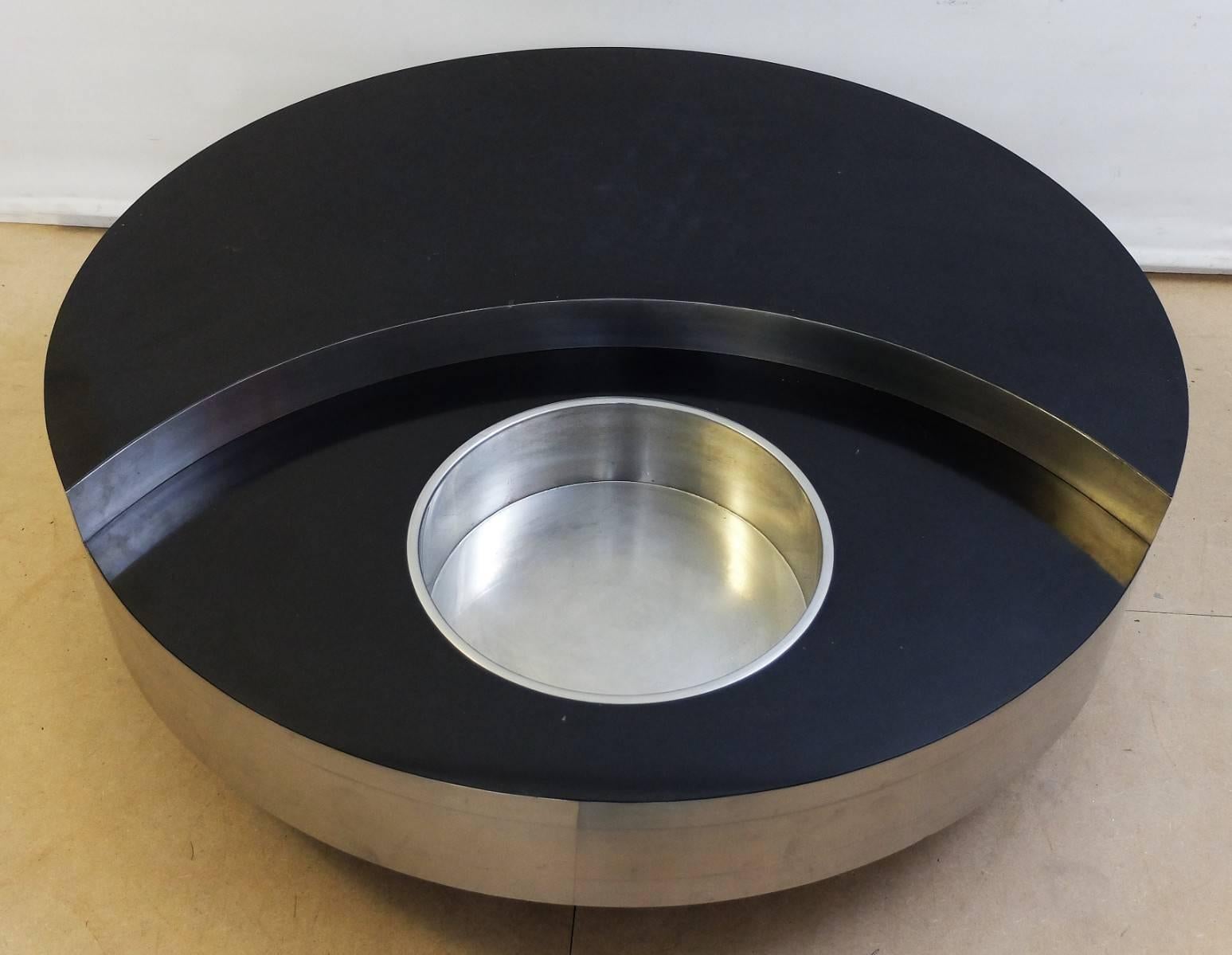 Fin du 20e siècle Table basse tournante Willy Rizzo TRG, Italie, 1970