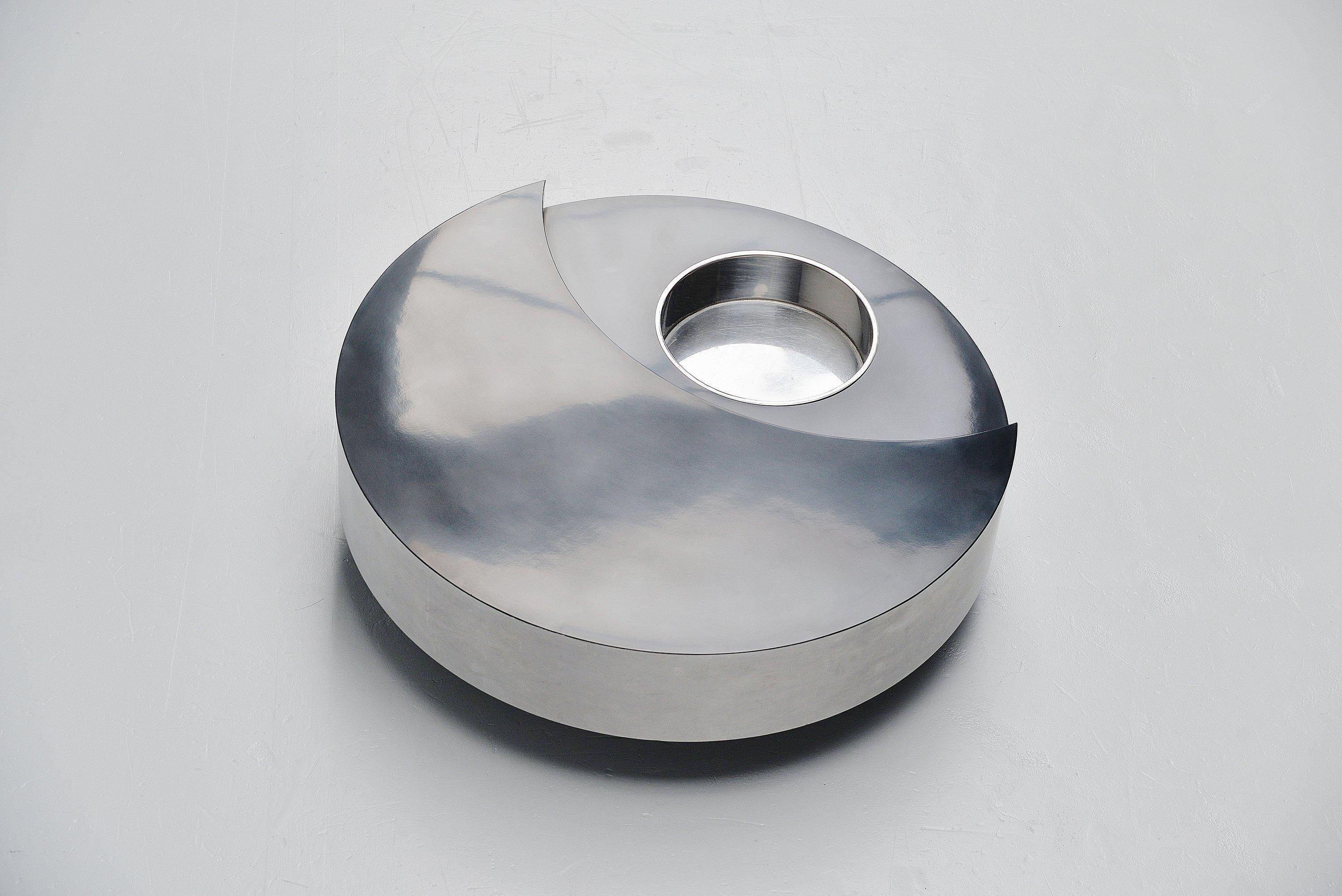 Cold-Painted Willy Rizzo TRG Revolving Coffee Table, Italy, 1970