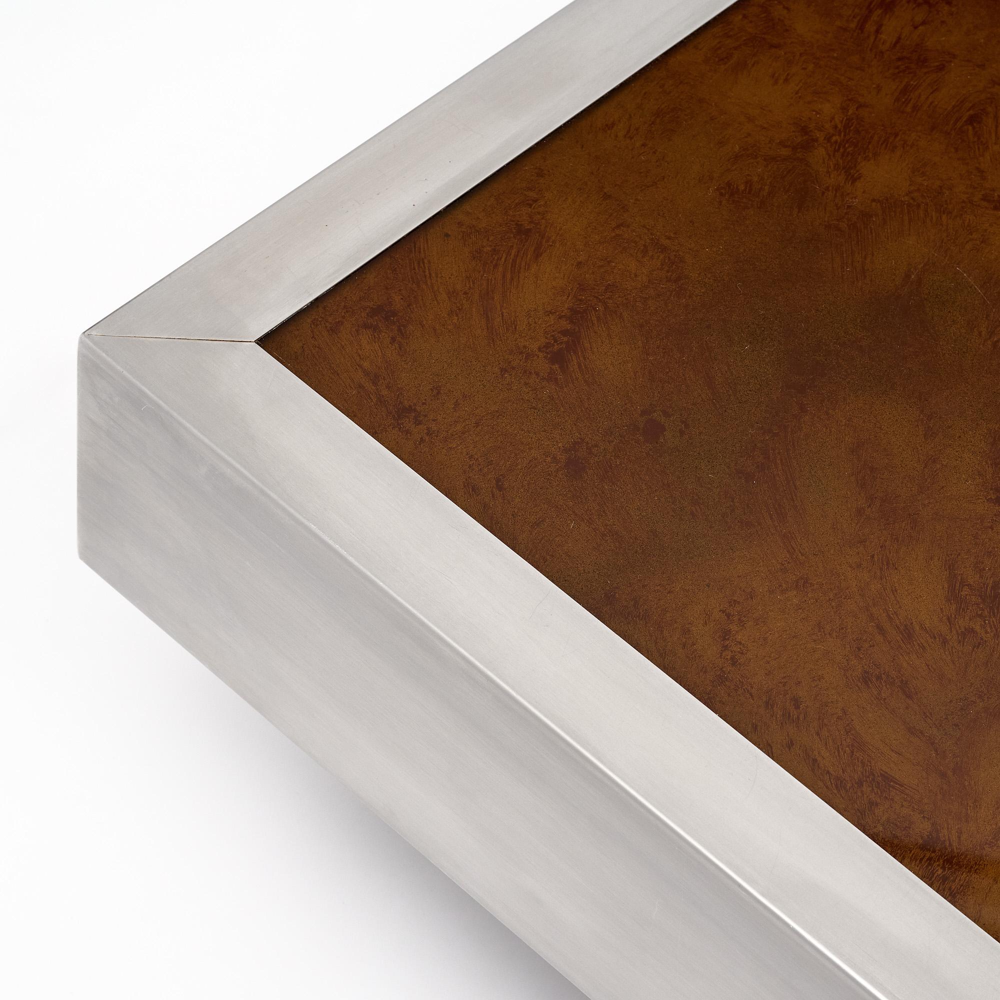 Table basse italienne du milieu du siècle avec lumière, attribuée à Willy Rizzo en vente 3