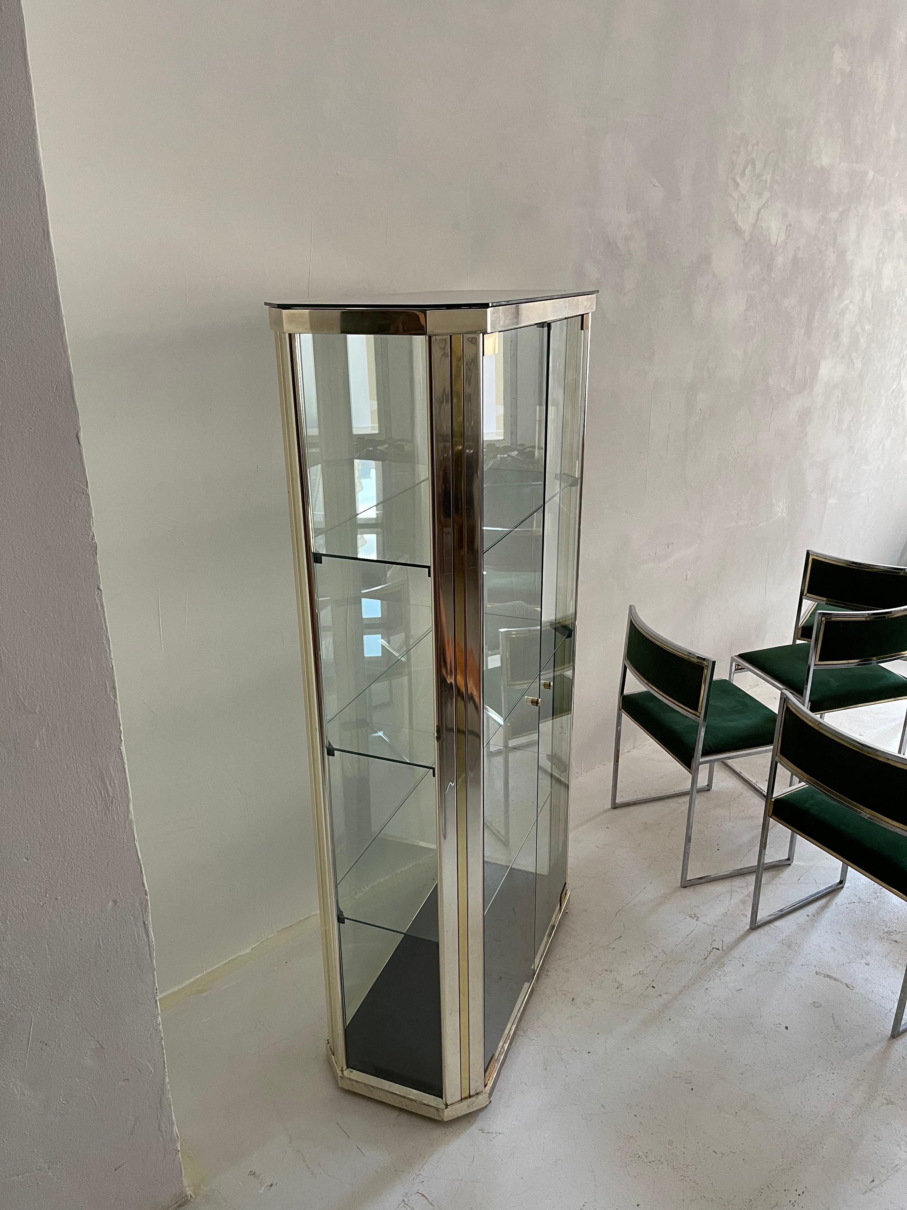 Late 20th Century Willy Rizzo Vitrine, Italy, 1970s For Sale