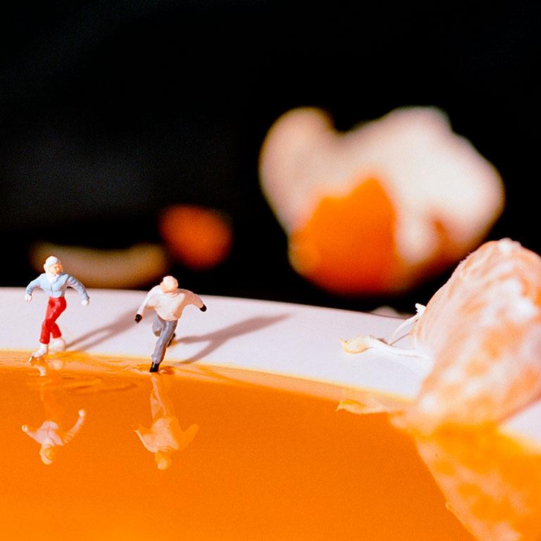 Orange Skating - 21st Century, Contemporary, Miniature Photography 1