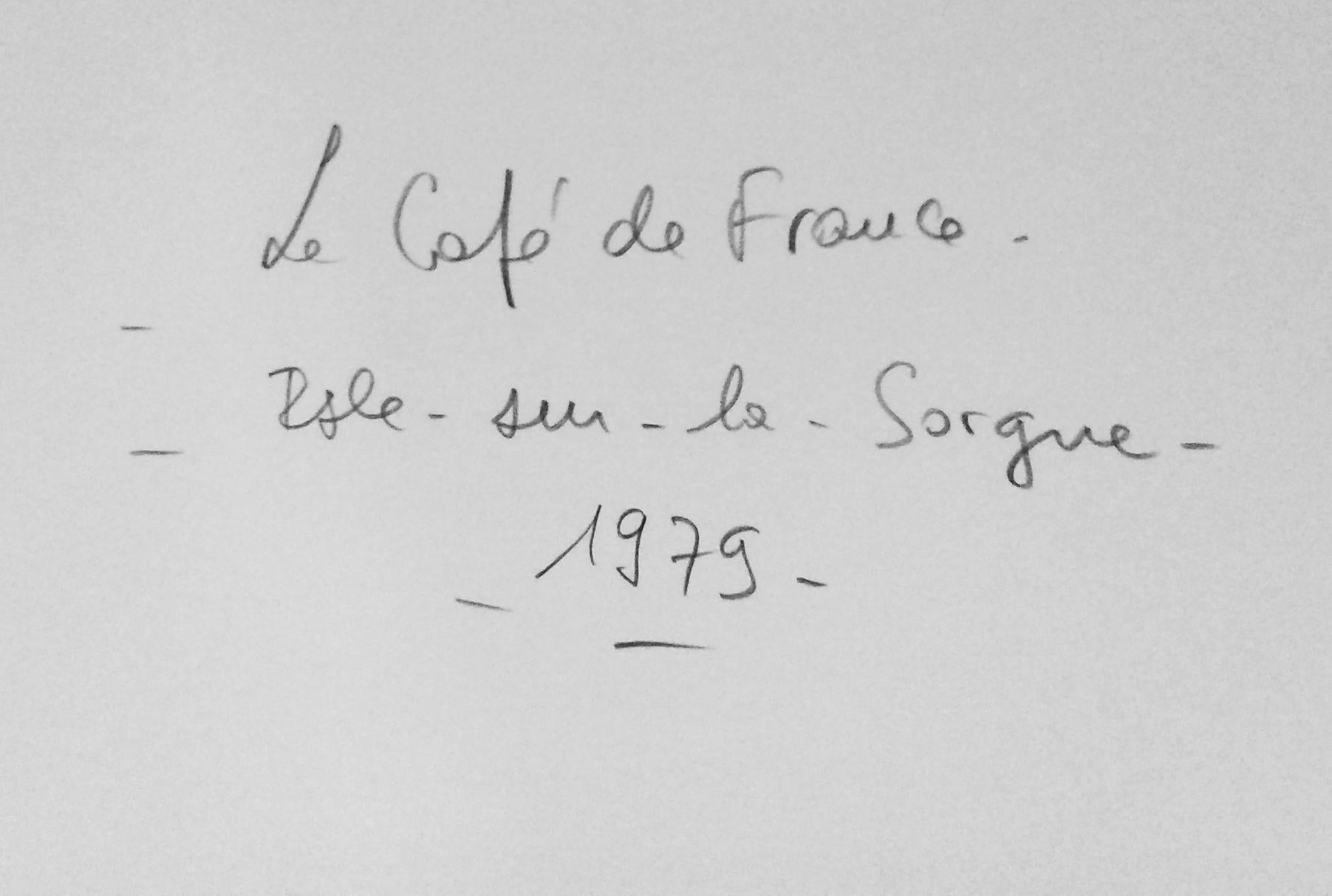 Le Café de France, Zeitgenössische französische Straßenfotografie in Schwarz-Weiß, 1970er Jahre im Angebot 1