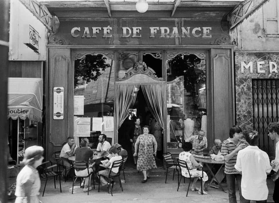 Le Café de France, Gelatin Silver Print, Signed, 12x16 Inches, 1979 by Ronis