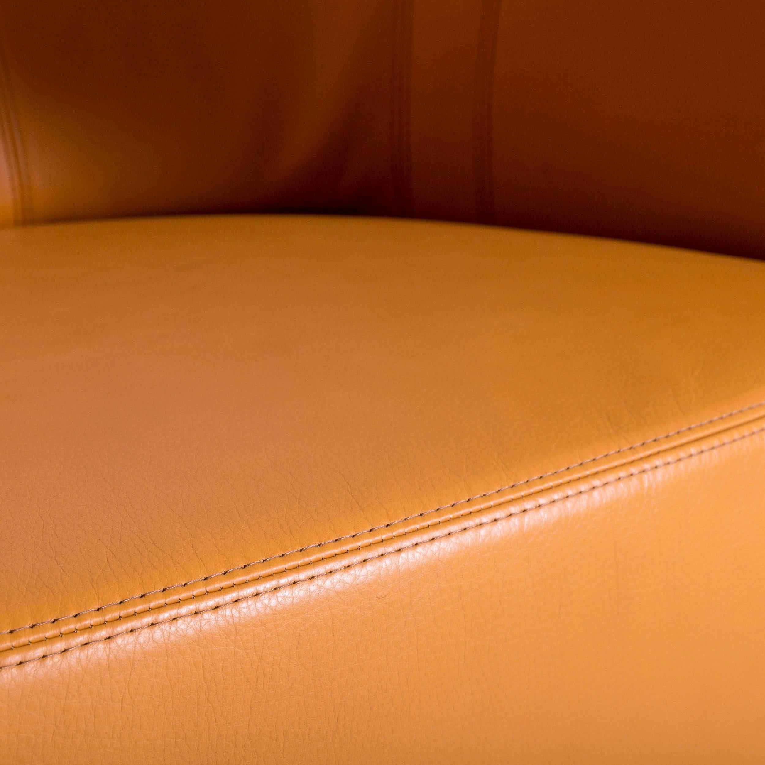 Willy Schillig Leather Armchair Orange-Yellow One-Seat In Excellent Condition In Cologne, DE