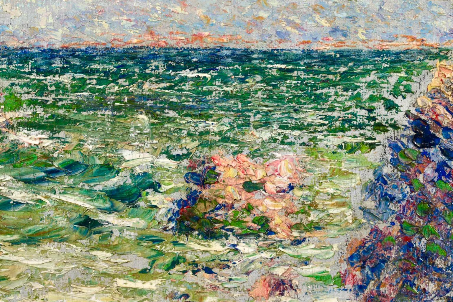 Bord De Mer - Impressionist Coastal Landscape Oil Painting by Willy Schlobach For Sale 12