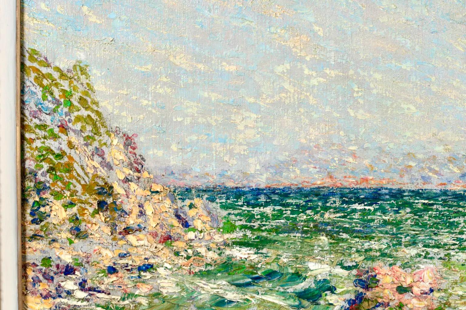 Bord De Mer - Impressionist Coastal Landscape Oil Painting by Willy Schlobach For Sale 5