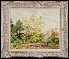 Pommiers en Fleurs - Post Impressionist Landscape Oil by Willy Schlobach