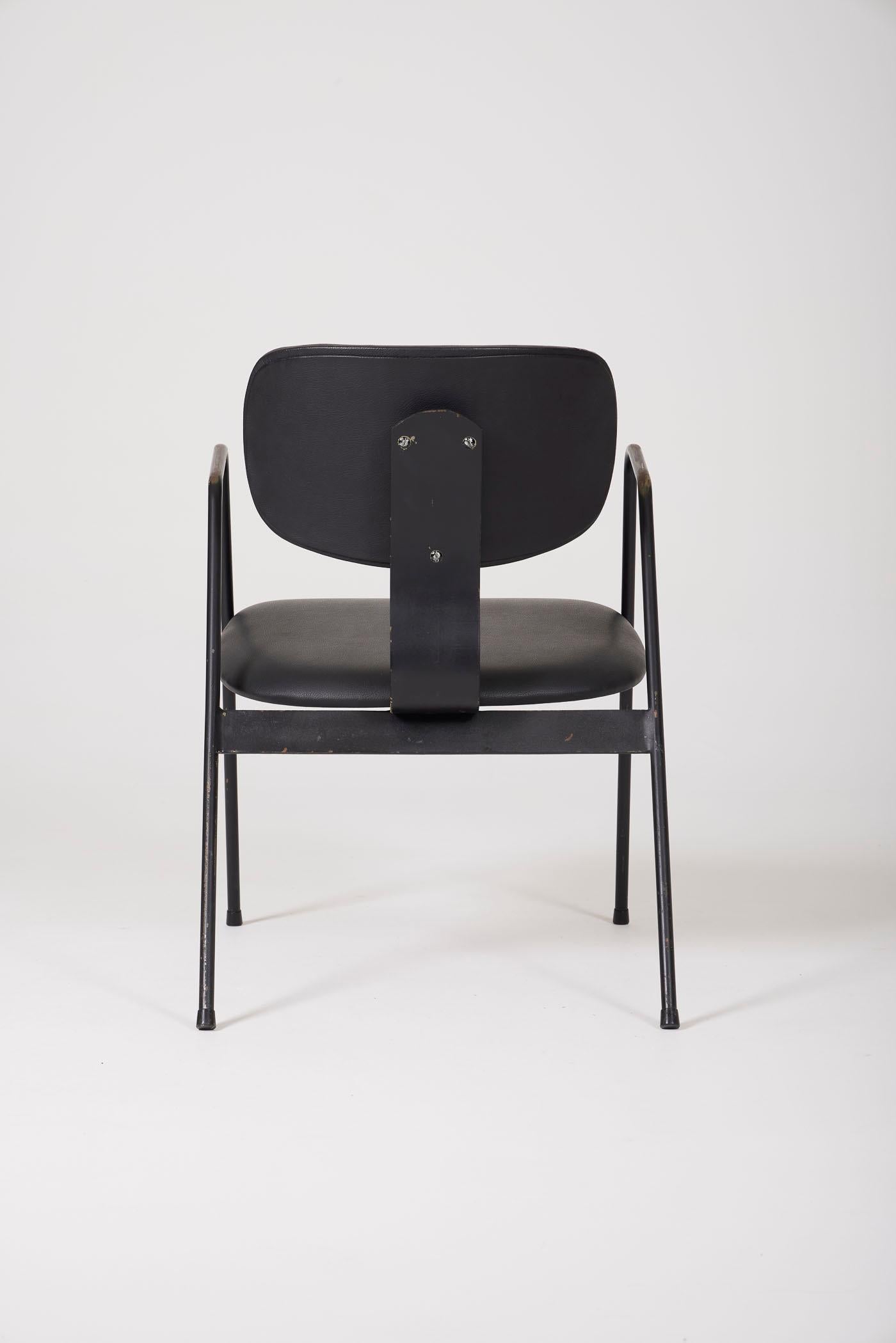 Faux Leather Willy Van der Meeren armchair For Sale