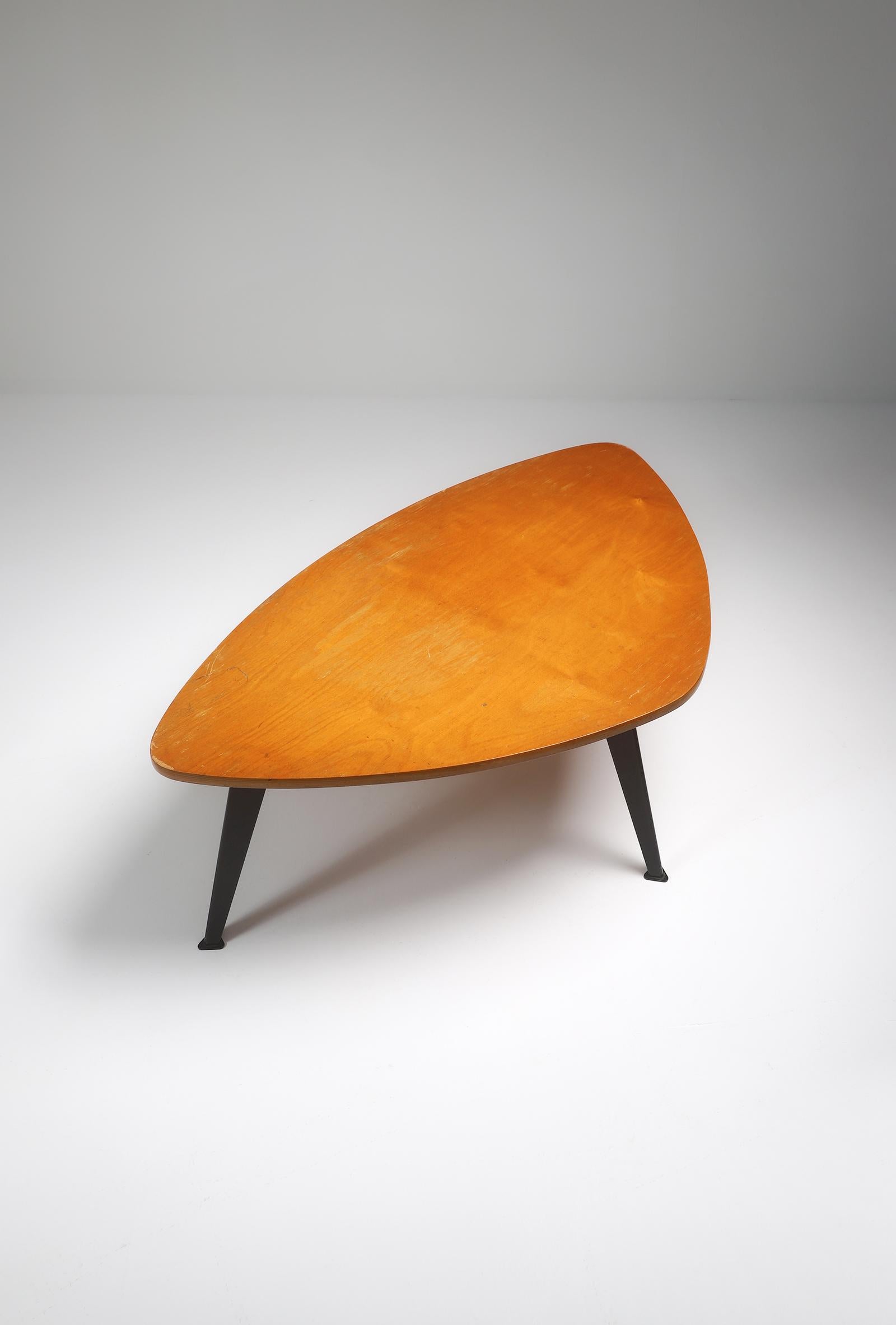 Mid-century modern wooden Coffee Table by Willy Van Der Meeren 1950s 2