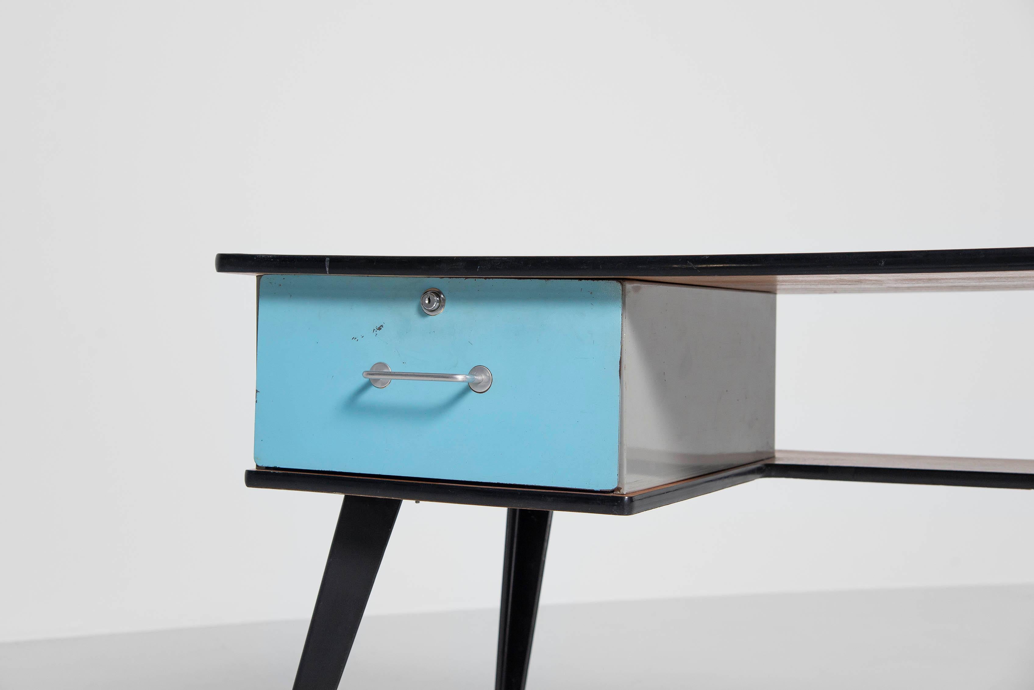 Mid-20th Century Willy Van Der Meeren Desk by Tubax Belgium 1955 For Sale