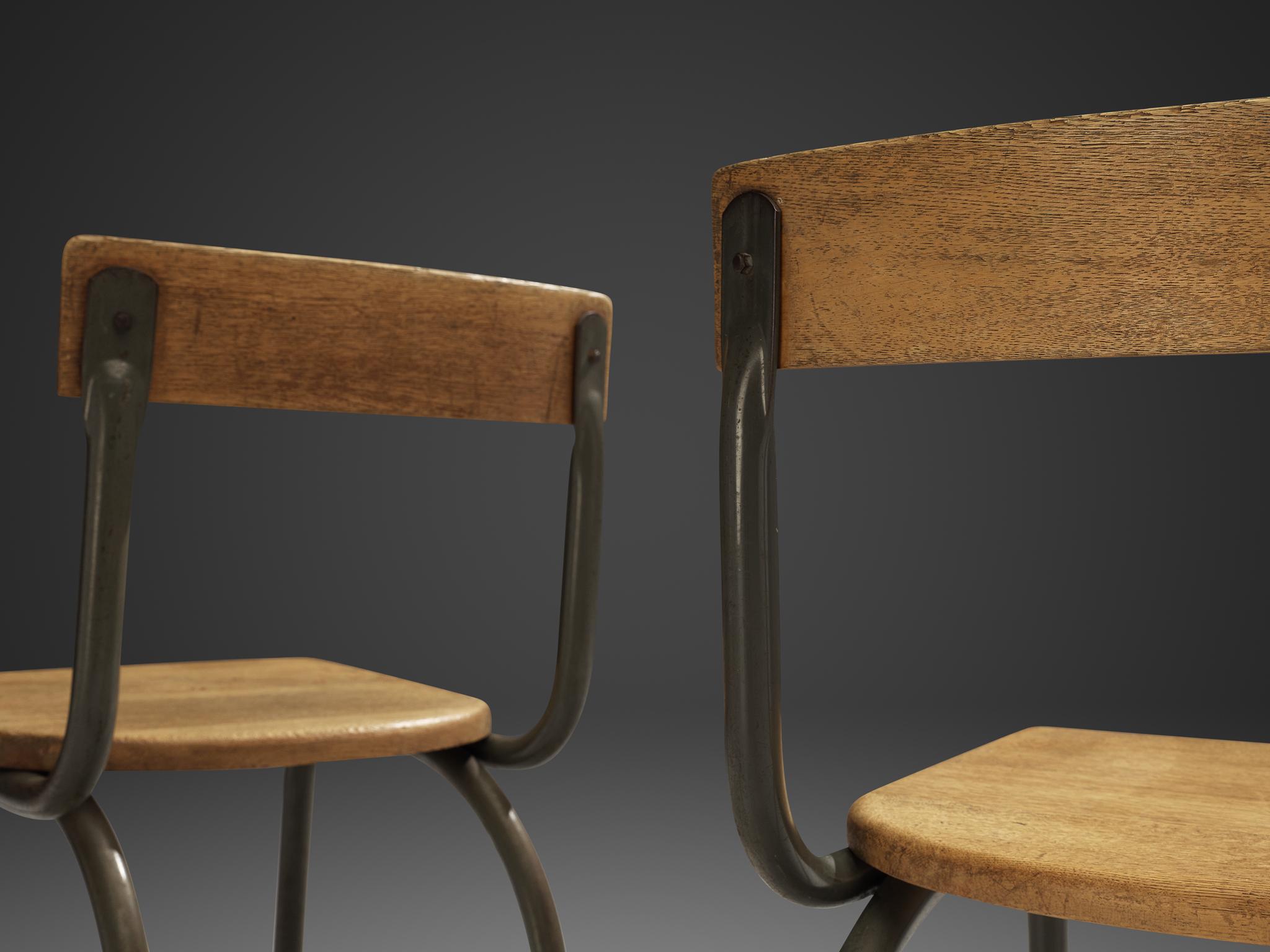 Mid-Century Modern Willy Van Der Meeren for Tubax Pair of Chairs in Oak
