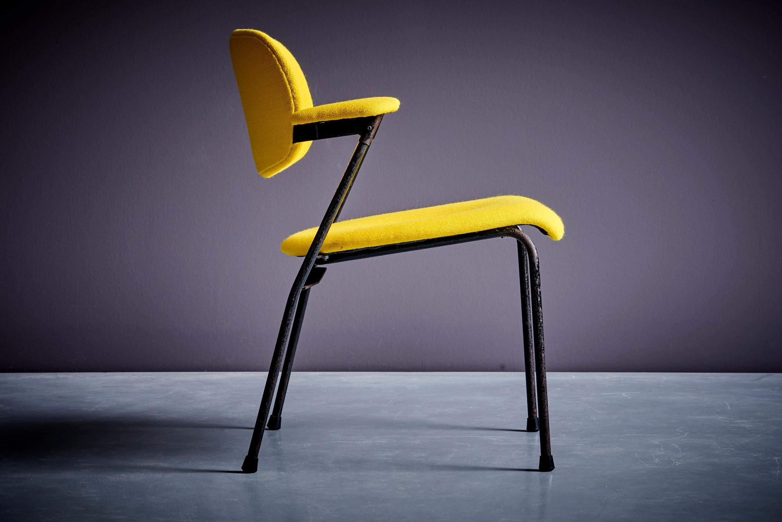 Belgian Willy van der Meeren for Tubax Pair of Lounge Chairs in yellow For Sale