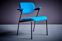 Willy van der Meeren for Tubax Set of 6 Lounge Chairs in blue, red, yellow 1950s