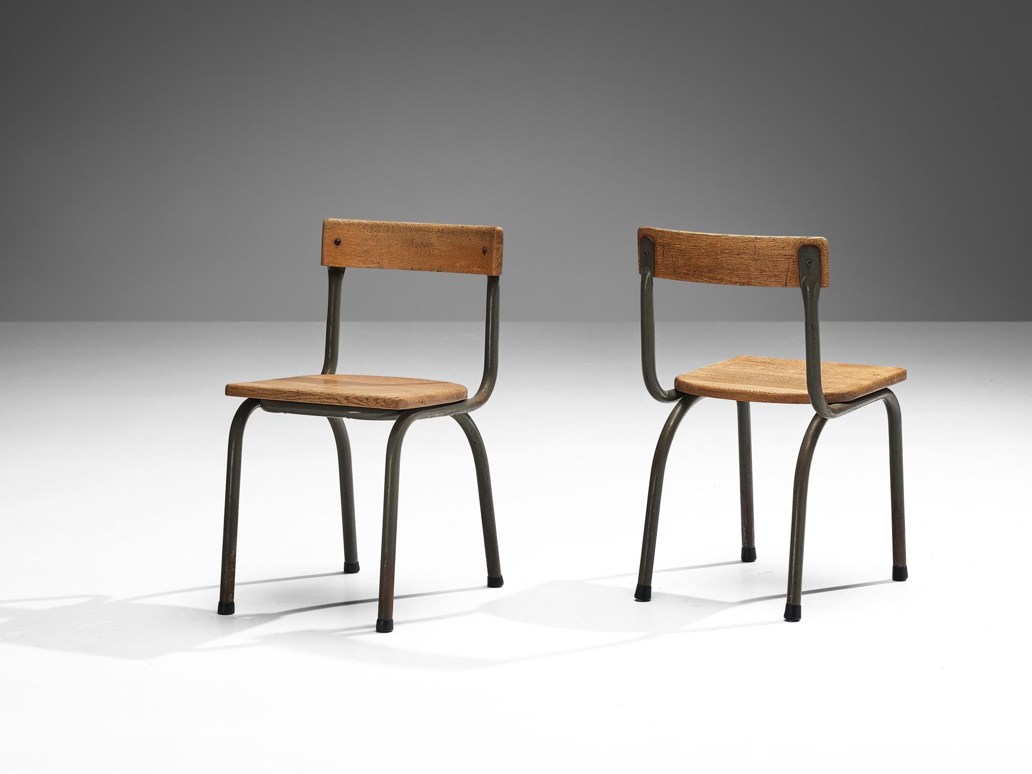 Willy Van Der Meeren for Tubax Set of Six Chairs in Solid Oak 2