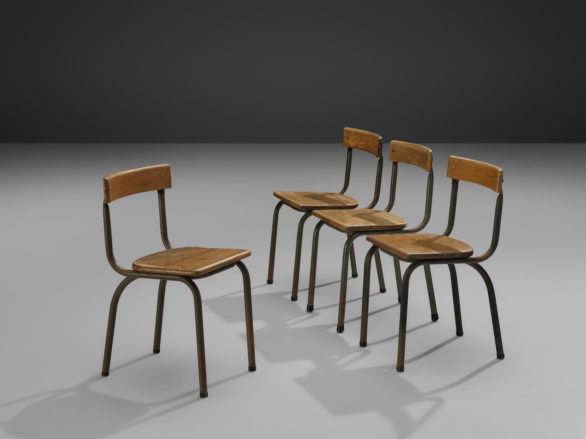 Willy Van Der Meeren for Tubax Set of Six Chairs in Solid Oak  For Sale 7
