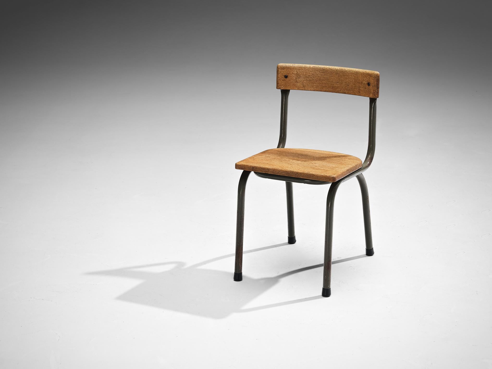 Mid-20th Century Willy Van Der Meeren for Tubax Set of Six Chairs in Solid Oak