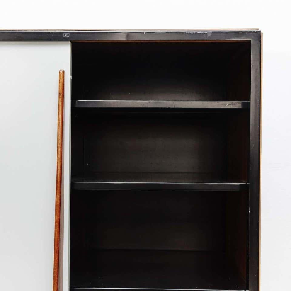 Wood Willy Van Der Meeren Large White and Grey Industrial Cabinet, circa 1950
