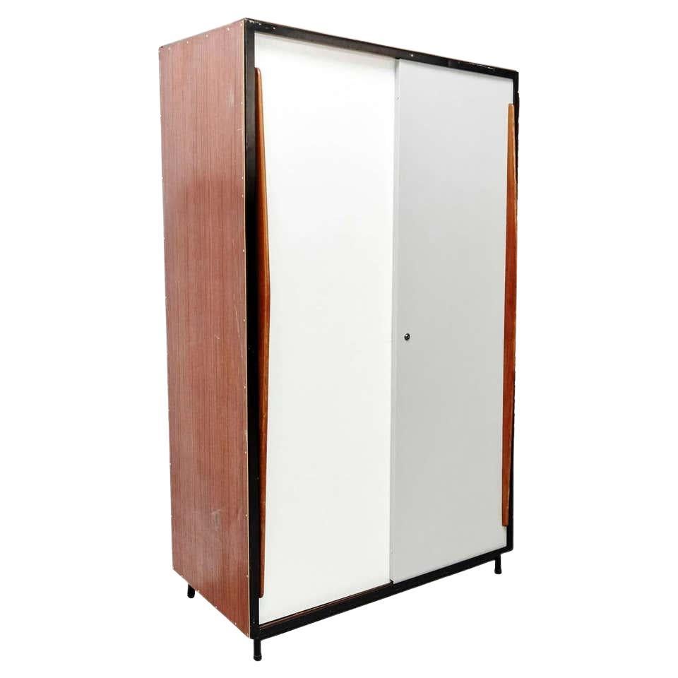 Willy Van Der Meeren Large White and Grey Industrial Cabinet, circa 1950 For Sale