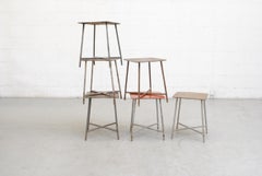 Willy van der Meeren Style Tubular Cross Frame Base with Flat Plywood Seat
