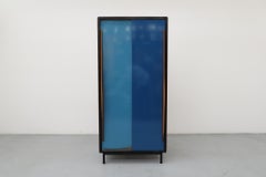 Willy van der Meeren Wardrobe for Tubax, Two-Tone Blue Doors, Belgium, 1952