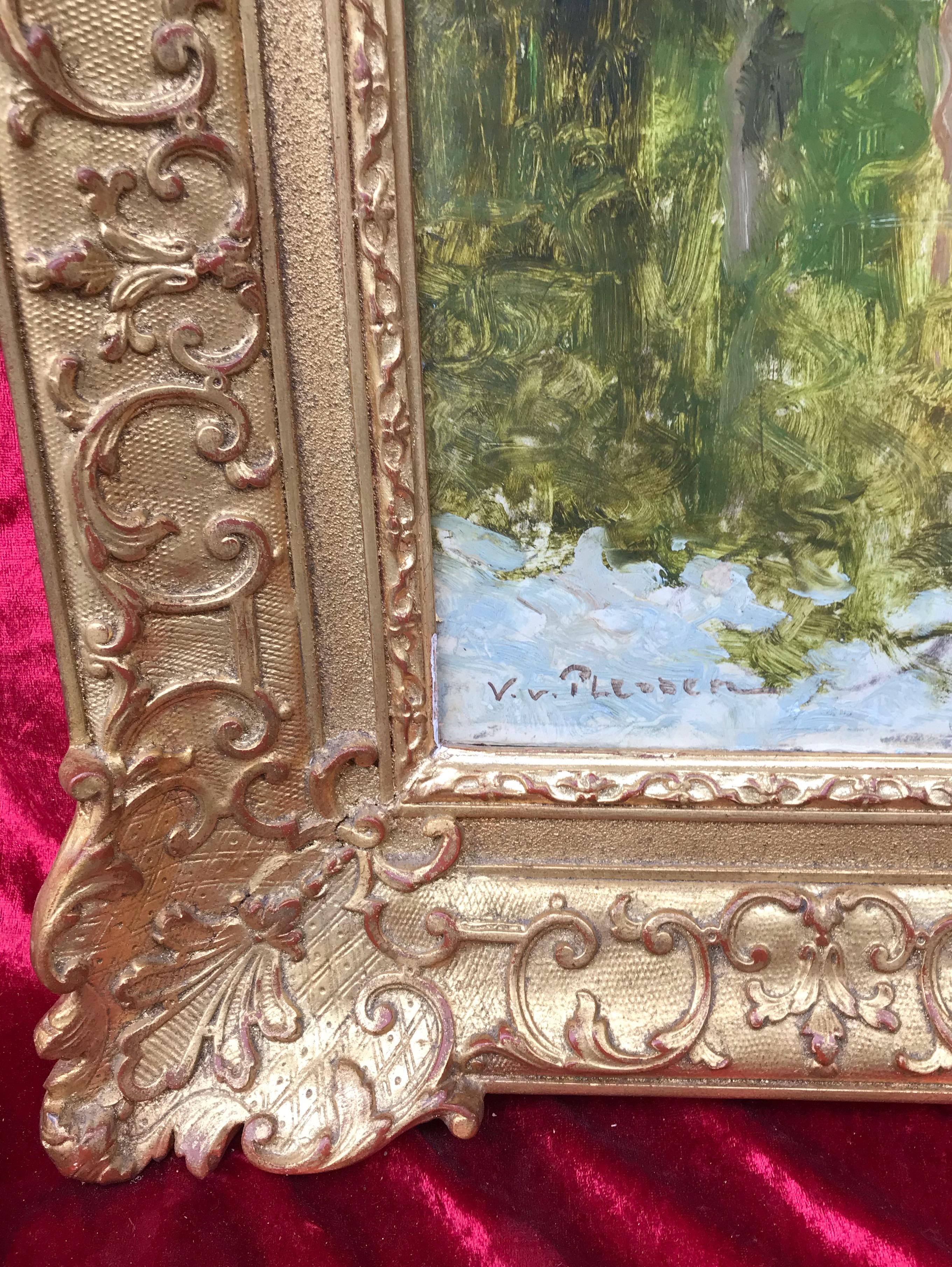 Jungla junto al río - Pintura original antigua - Painting de Willy VON PLESSEN
