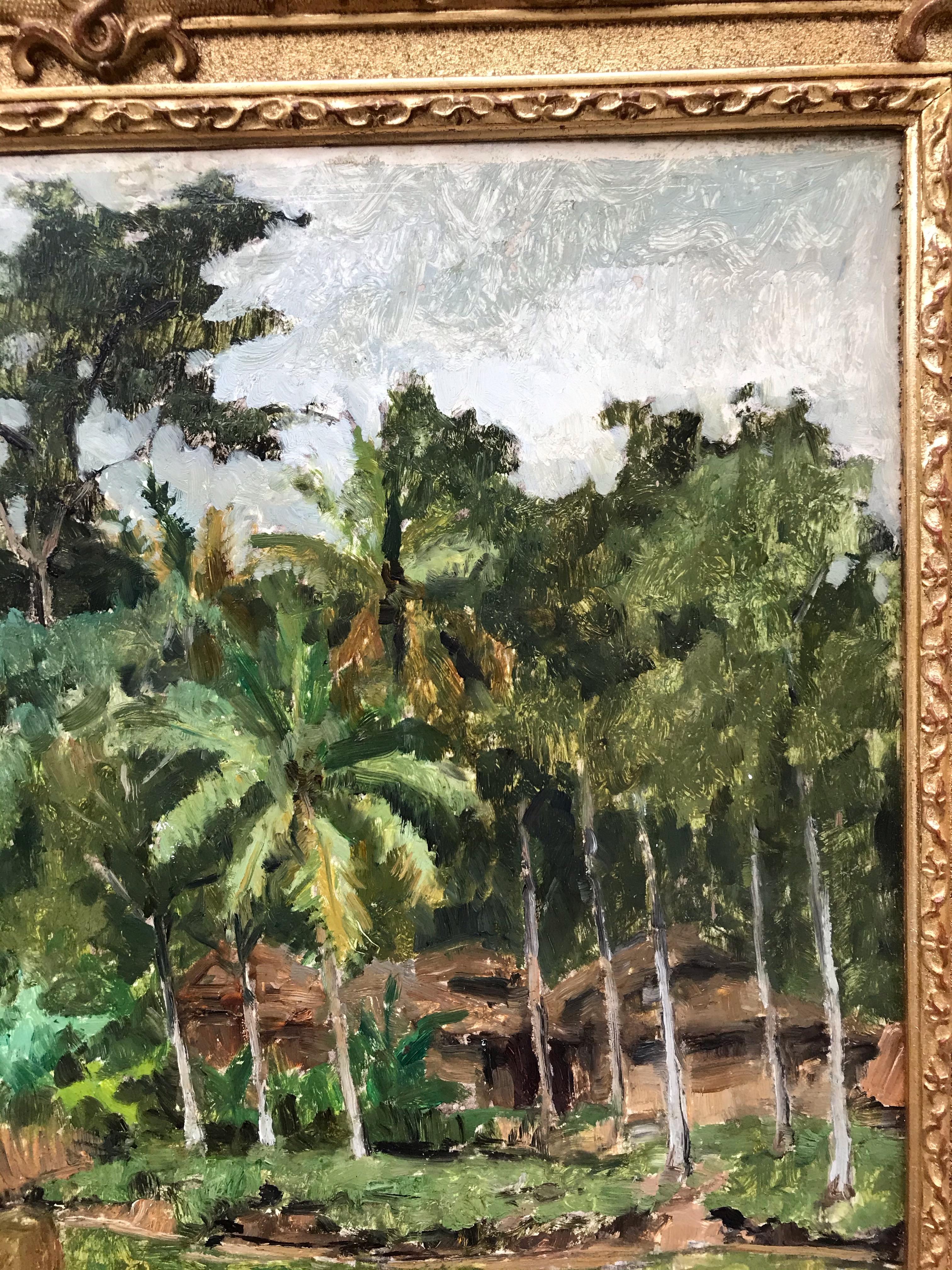 Jungle by the River - Original Old painting   - Academic Painting by Willy VON PLESSEN