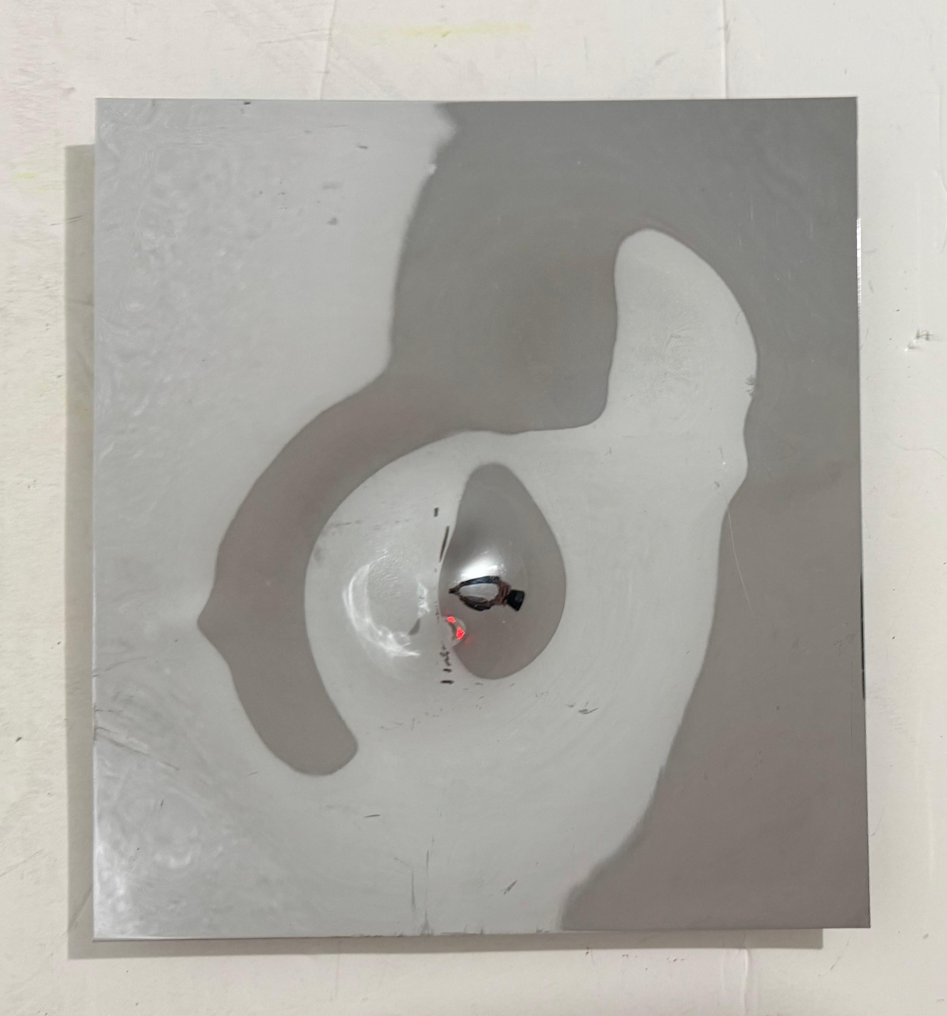 Swiss Op Art Specchio di metallo lucidato in acciaio inossidabile Scultura in rilievo Will Weber in vendita 5