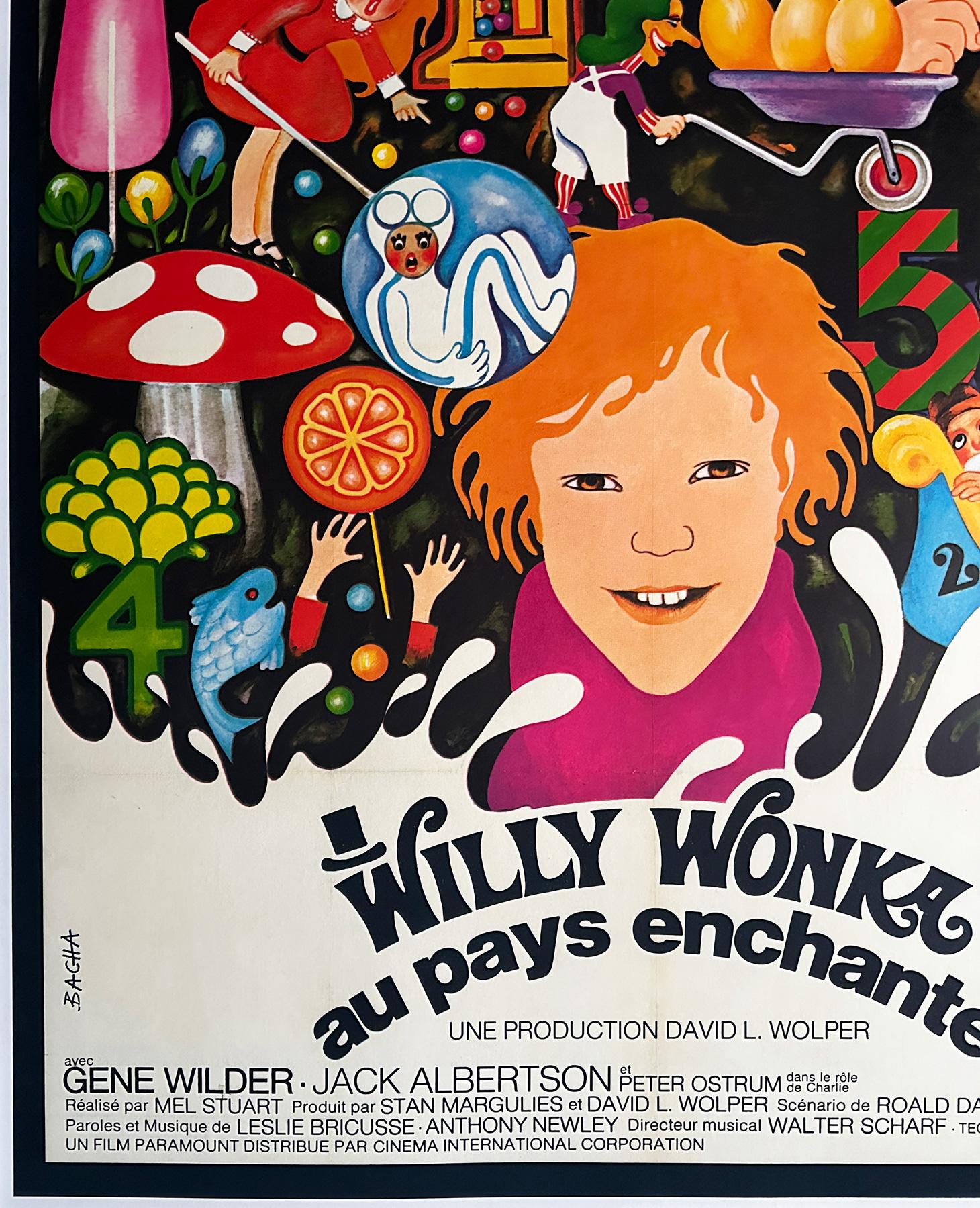 Linen Willy Wonka and the Chocolate Factory 1971 French Grande Film Poster, Bacha For Sale