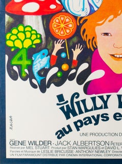 Willy Wonka and the Chocolate Factory French Film Movie Poster, Bacha, 1971
