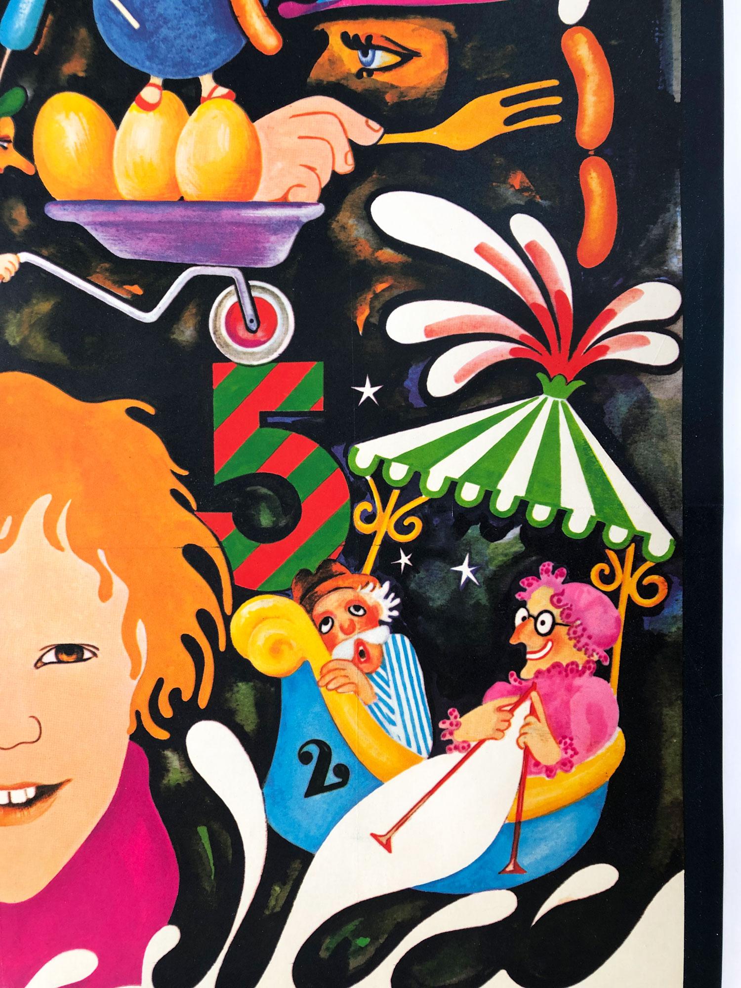 Willy Wonka Large Giant French Film Movie Poster, Bacha, 1971, Linen Backed 1
