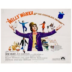 Retro "Willy Wonka & The Chocolate Factory" 1971 U.S. Half Sheet Film Poster