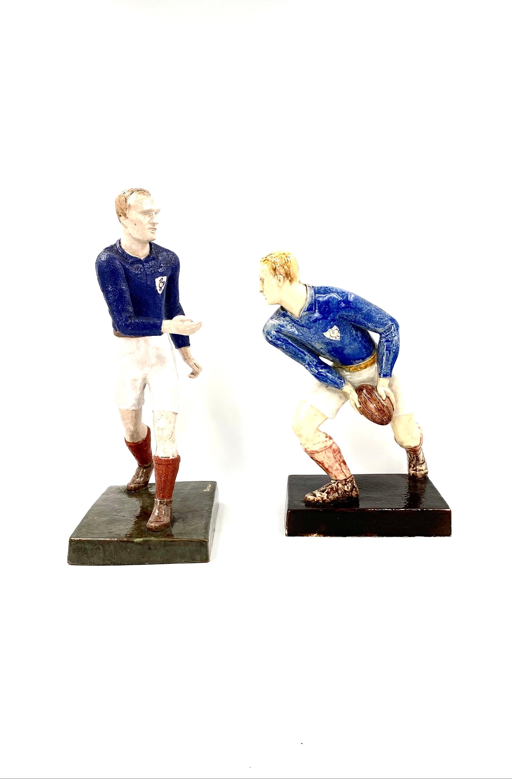 Mid-20th Century Willy Wuilleumier, Sculptures 'Les Joueurs De Rugby', G.A.M. France, 1940 For Sale
